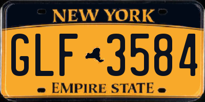 NY license plate GLF3584