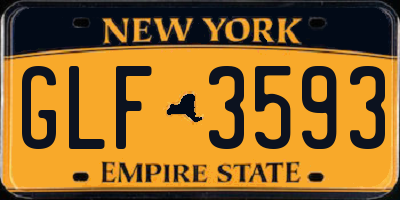 NY license plate GLF3593