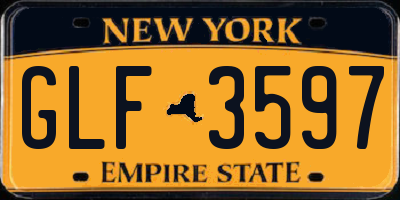 NY license plate GLF3597