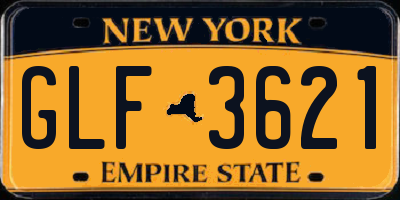 NY license plate GLF3621