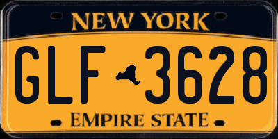 NY license plate GLF3628