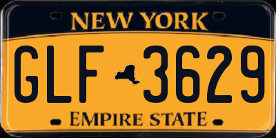 NY license plate GLF3629