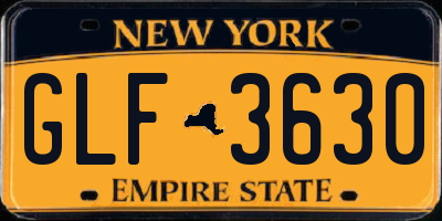 NY license plate GLF3630