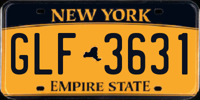 NY license plate GLF3631