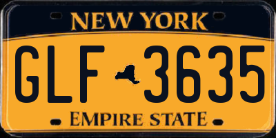 NY license plate GLF3635