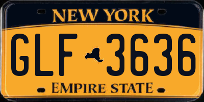 NY license plate GLF3636