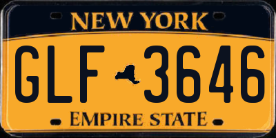 NY license plate GLF3646