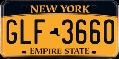 NY license plate GLF3660