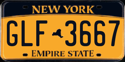 NY license plate GLF3667
