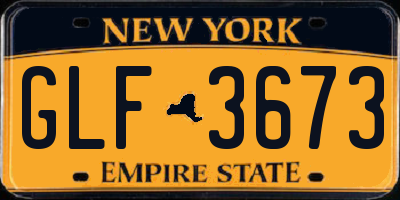 NY license plate GLF3673