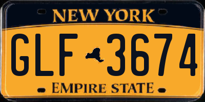 NY license plate GLF3674