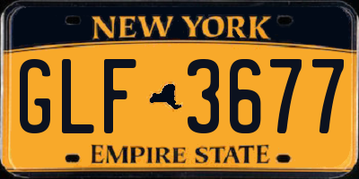 NY license plate GLF3677