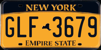 NY license plate GLF3679