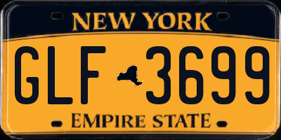 NY license plate GLF3699