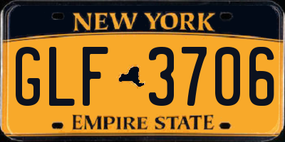 NY license plate GLF3706