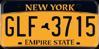 NY license plate GLF3715