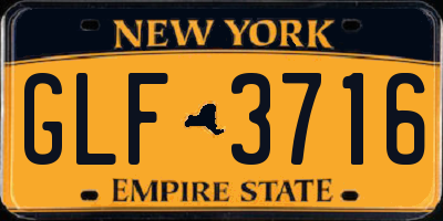 NY license plate GLF3716