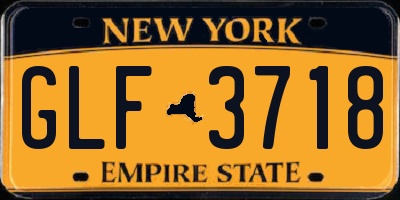 NY license plate GLF3718