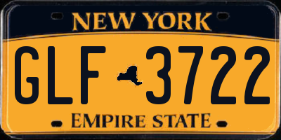 NY license plate GLF3722
