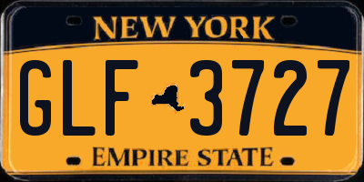 NY license plate GLF3727