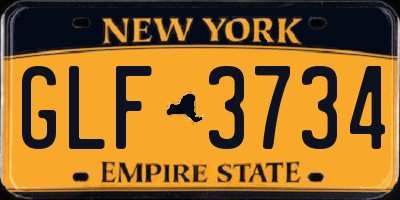 NY license plate GLF3734