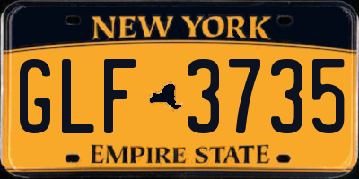 NY license plate GLF3735