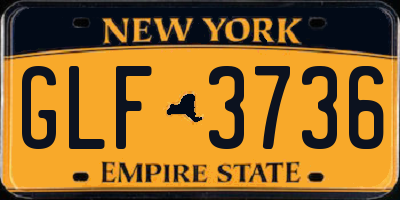 NY license plate GLF3736