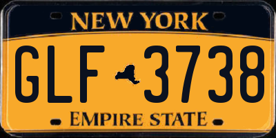 NY license plate GLF3738