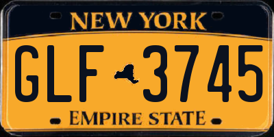 NY license plate GLF3745