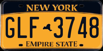 NY license plate GLF3748