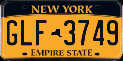 NY license plate GLF3749