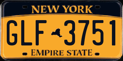 NY license plate GLF3751