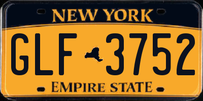 NY license plate GLF3752