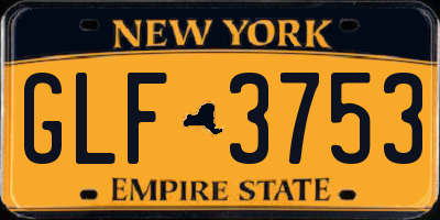 NY license plate GLF3753