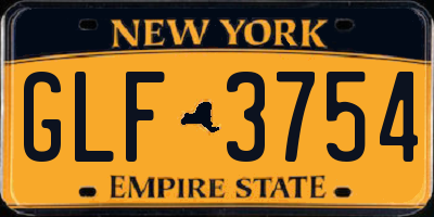 NY license plate GLF3754