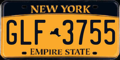 NY license plate GLF3755