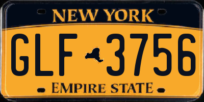 NY license plate GLF3756