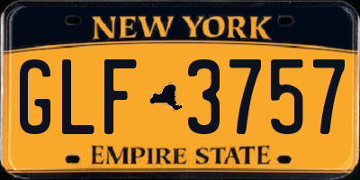 NY license plate GLF3757