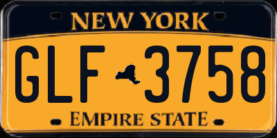 NY license plate GLF3758