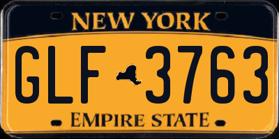 NY license plate GLF3763