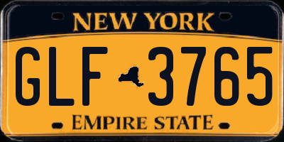 NY license plate GLF3765