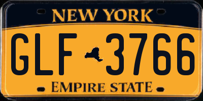 NY license plate GLF3766