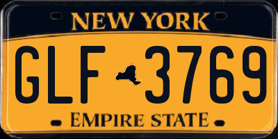 NY license plate GLF3769