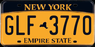 NY license plate GLF3770