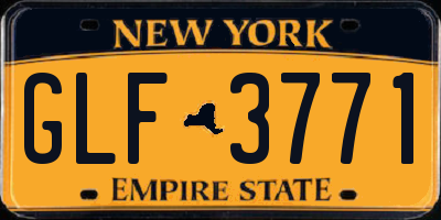 NY license plate GLF3771