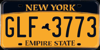 NY license plate GLF3773