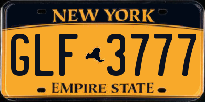 NY license plate GLF3777