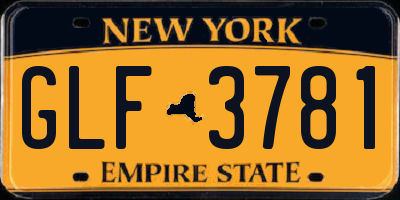 NY license plate GLF3781