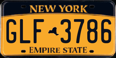 NY license plate GLF3786