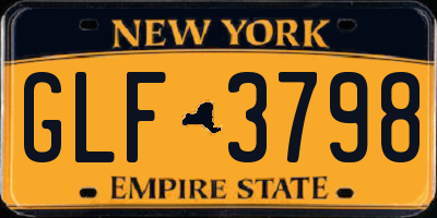 NY license plate GLF3798